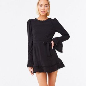 Black Crochet-Trim flirty and classic Mini Dress - NWT